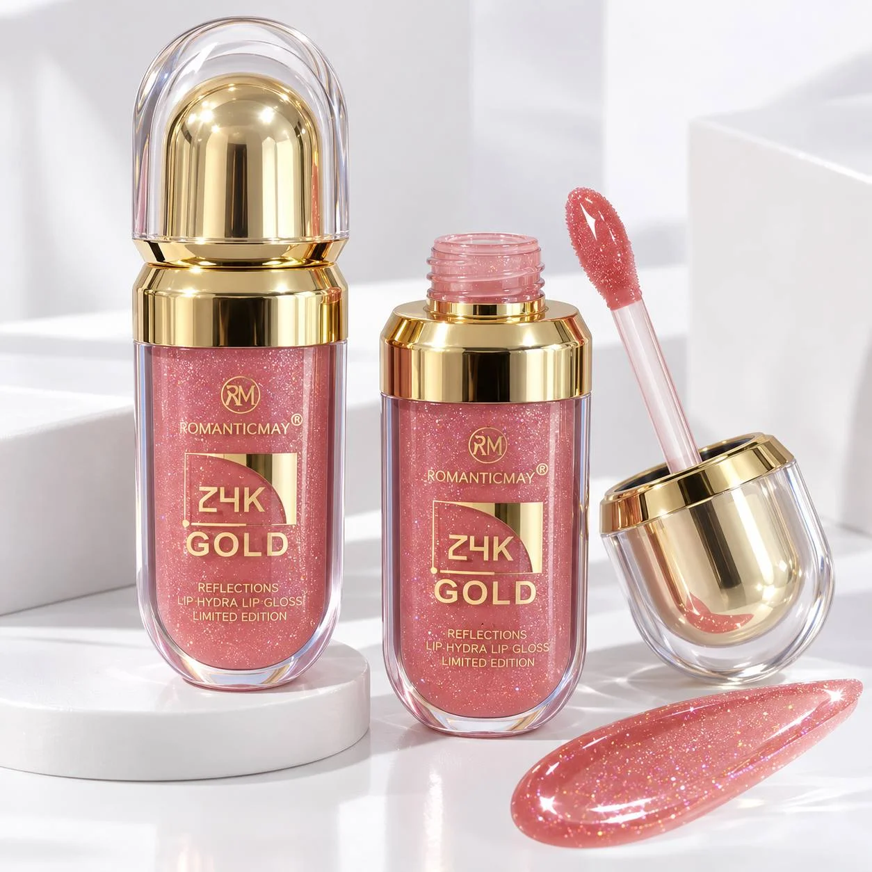 برق لب گلیتری 24K GOLD طرح کیکو