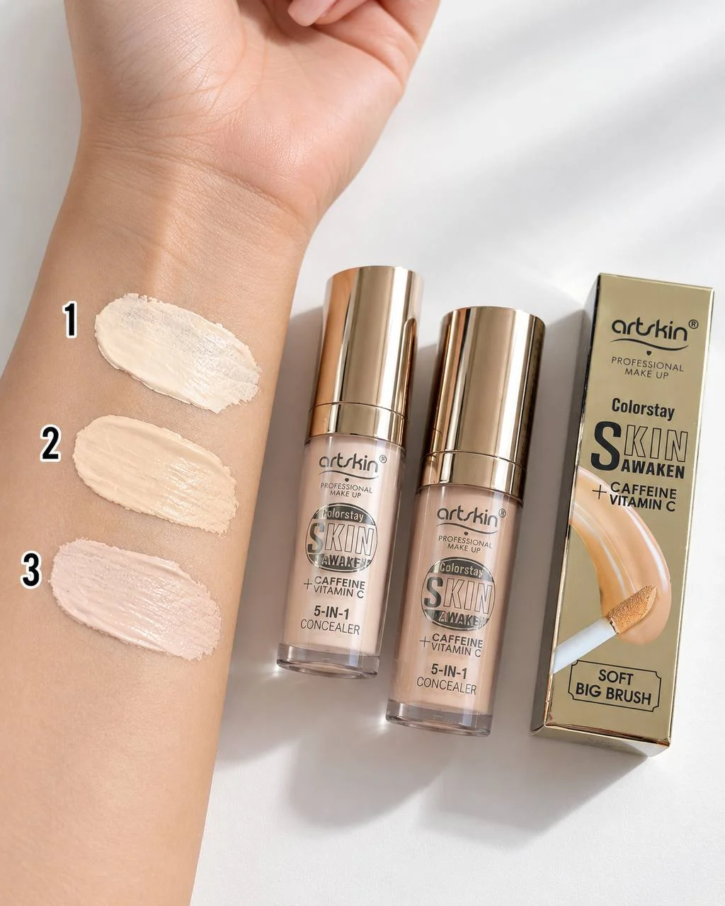 کانسیلر 5 کاره آرت اسکین مدل SKIN AWAKEN حاوی کافئین و ویتامین C - تصویر 3
