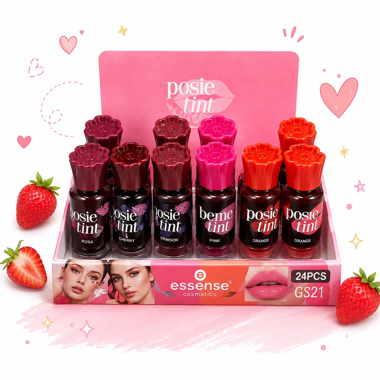 تینت لب و گونه اِسنس مدل Posie Tint مجموعه 24 عددی