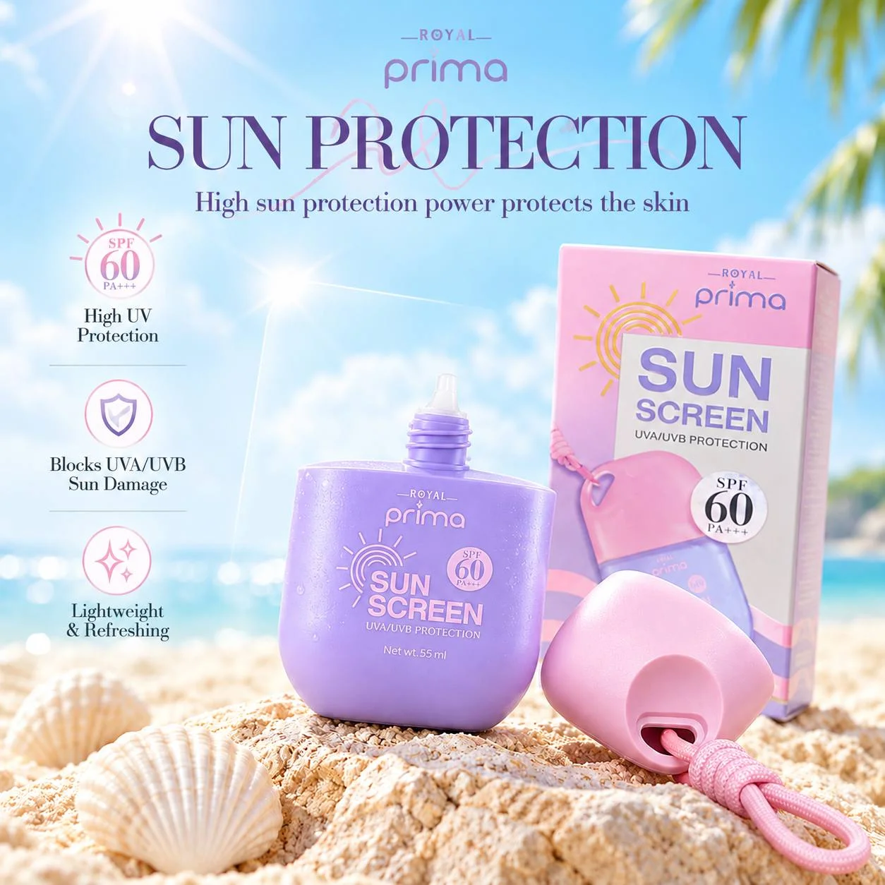 ضد آفتاب پینترستی رویال پریما SPF60+ با بند آویز - تصویر 2