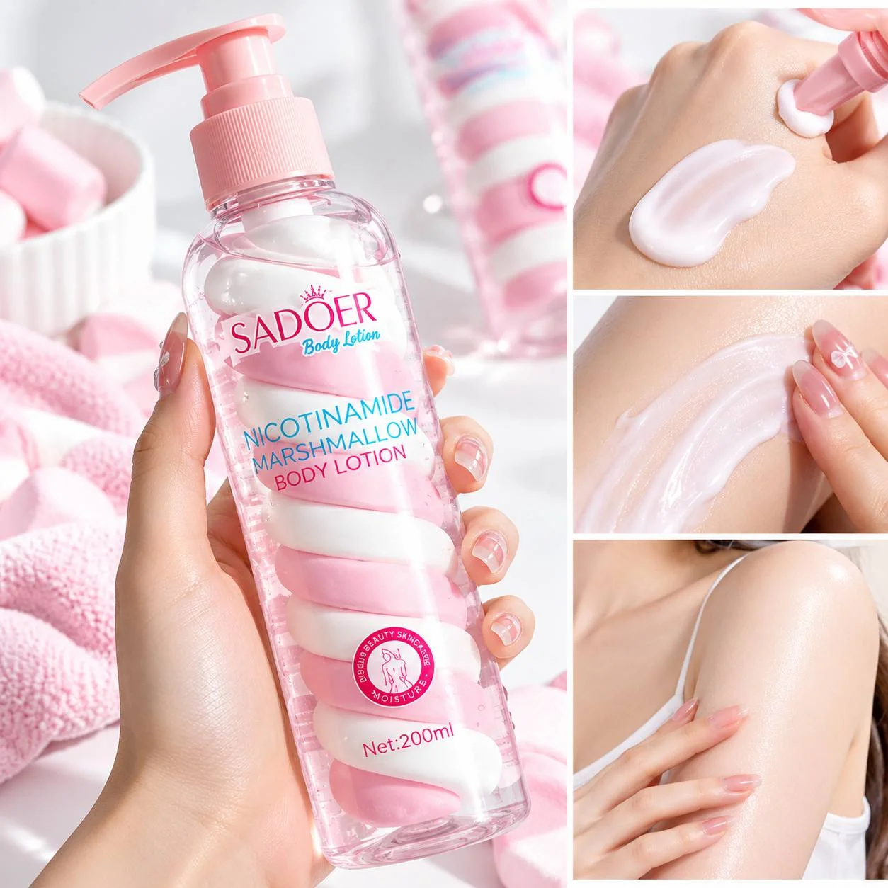 لوسیون بدن مارشمالویی SADOER مدل Vanilla Marshmallow - تصویر 2