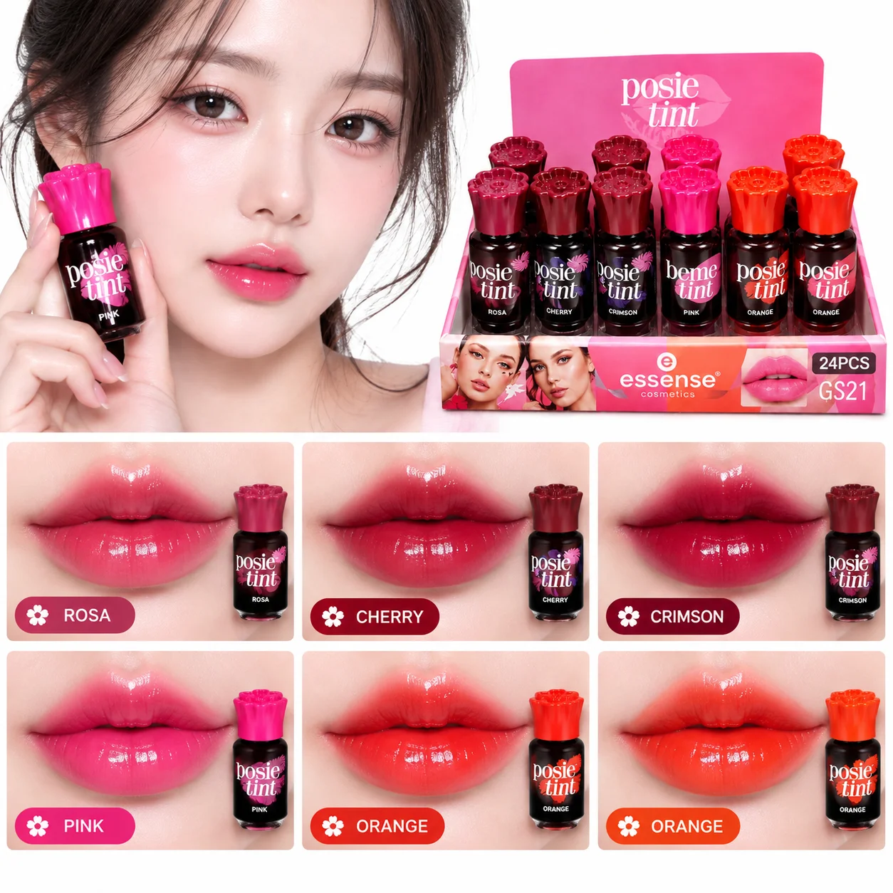 تینت لب و گونه پوزی طرح رژ لب