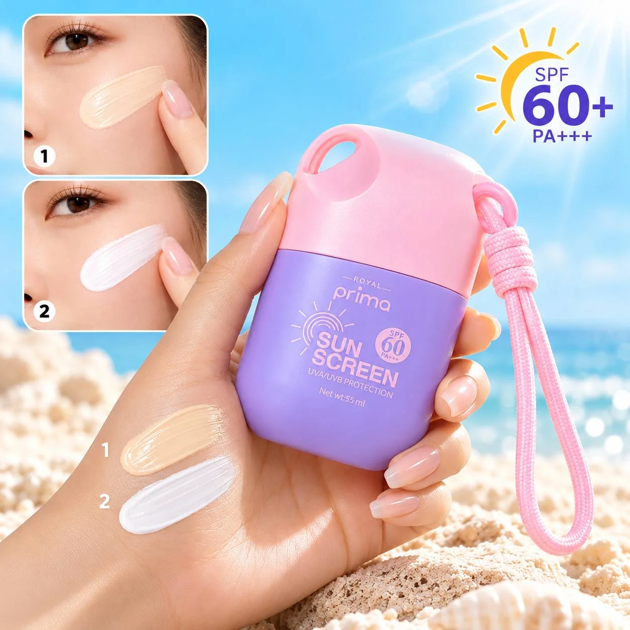 ضد آفتاب پینترستی رویال پریما SPF60+ با بند آویز - تصویر 5