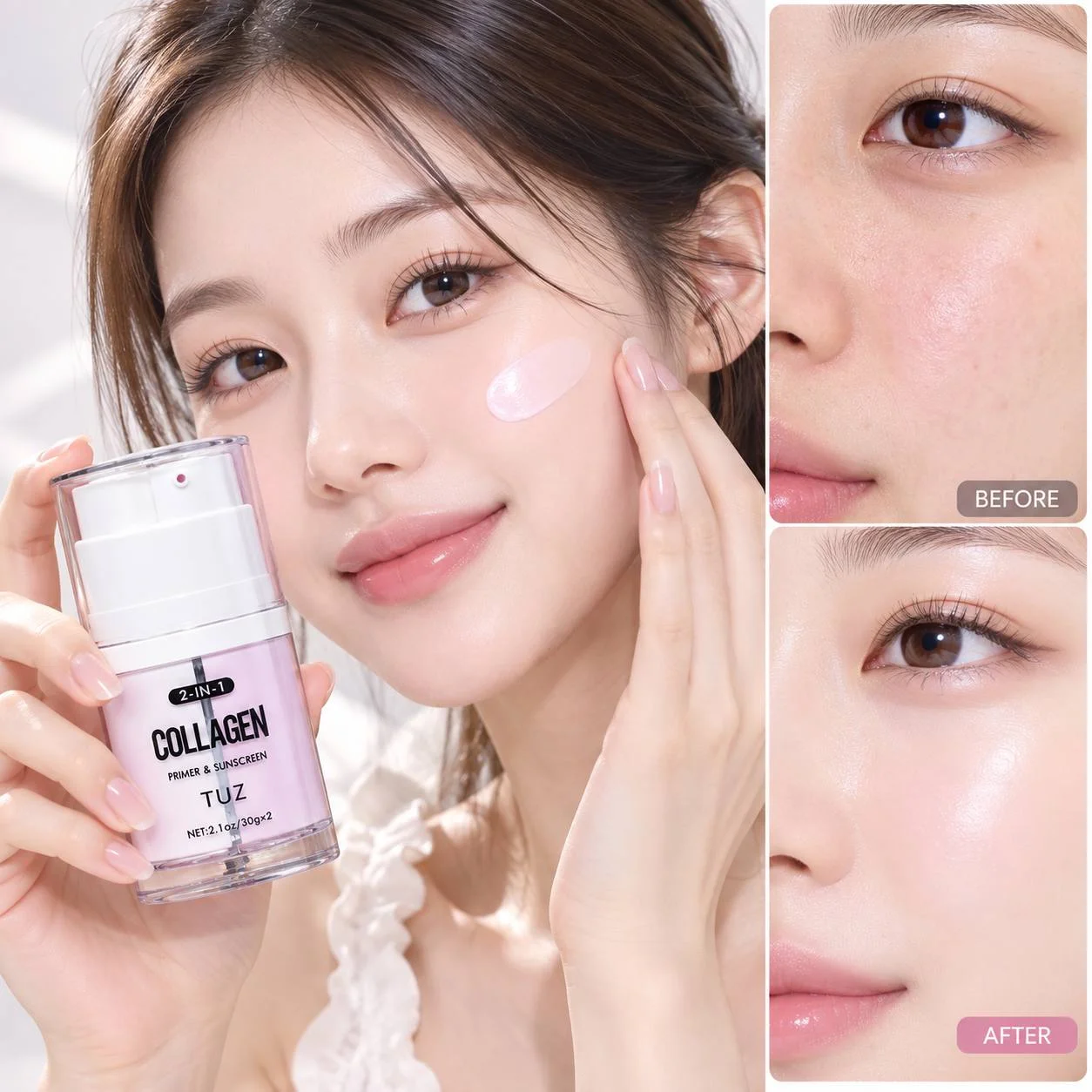 پرایمر و ضدآفتاب کلاژن 2 در 1 TUZ SPF50 - تصویر 2