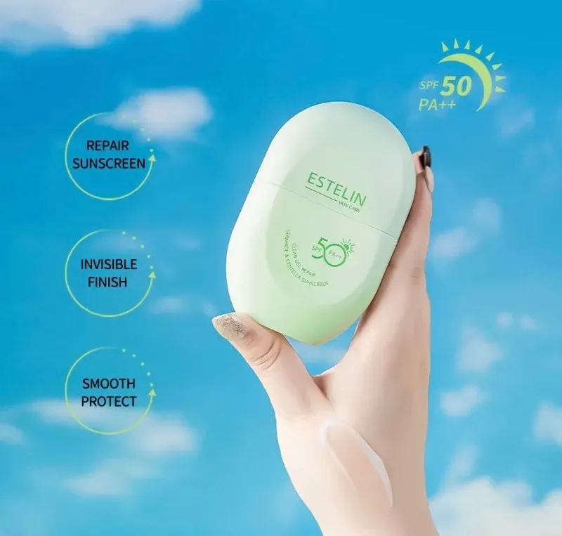 ضد آفتاب ترمیم کننده استلین سبز SPF50 حاوی سرامید و سنتلا