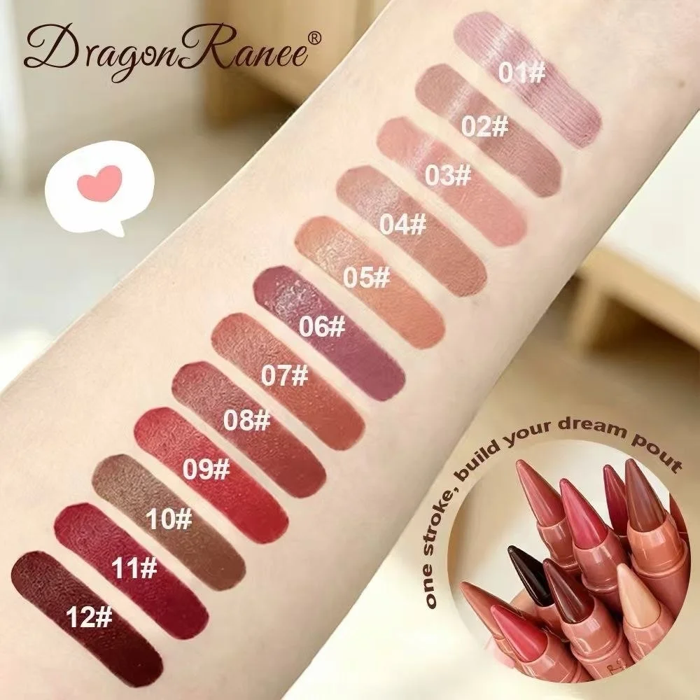 پک ۱۲ عددی رژ مدادی مات و مخملی Dragon Ranee - تصویر 2