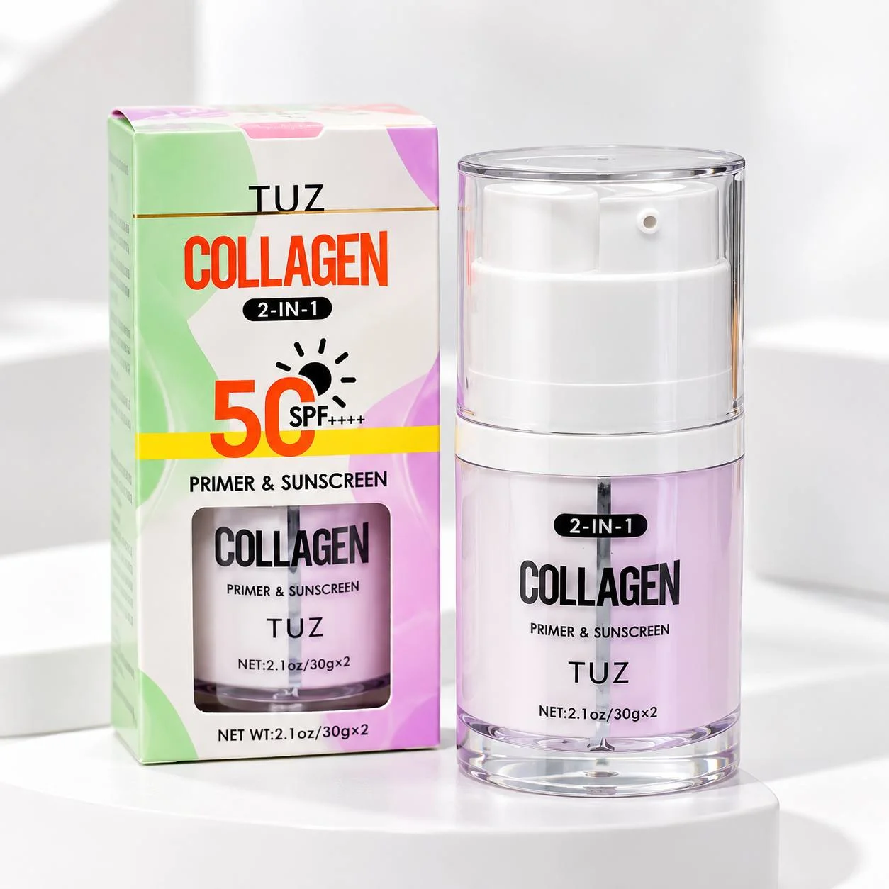 پرایمر و ضدآفتاب کلاژن 2 در 1 TUZ SPF50