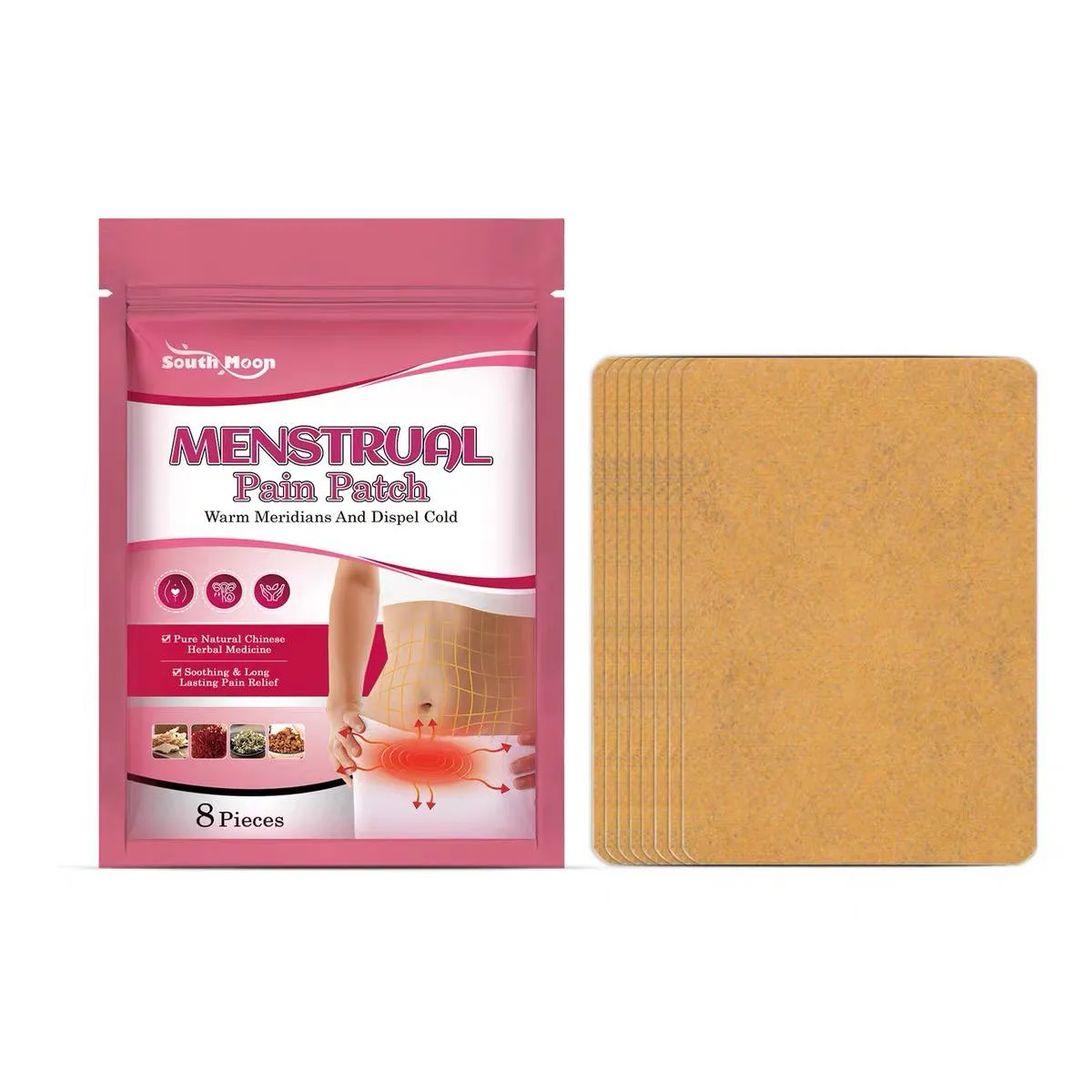 پچ تسکین دهنده درد قاعدگی ساوث مون (بسته 8 عددی)