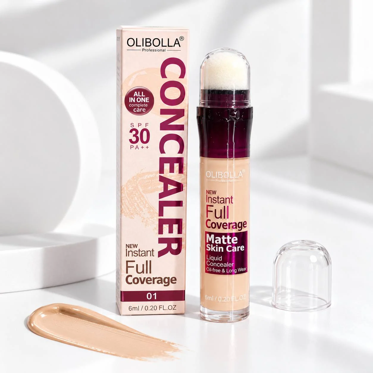 کانسیلر مایع فول کاور با SPF30 پددار الیبولا مدل Matte Skin Care