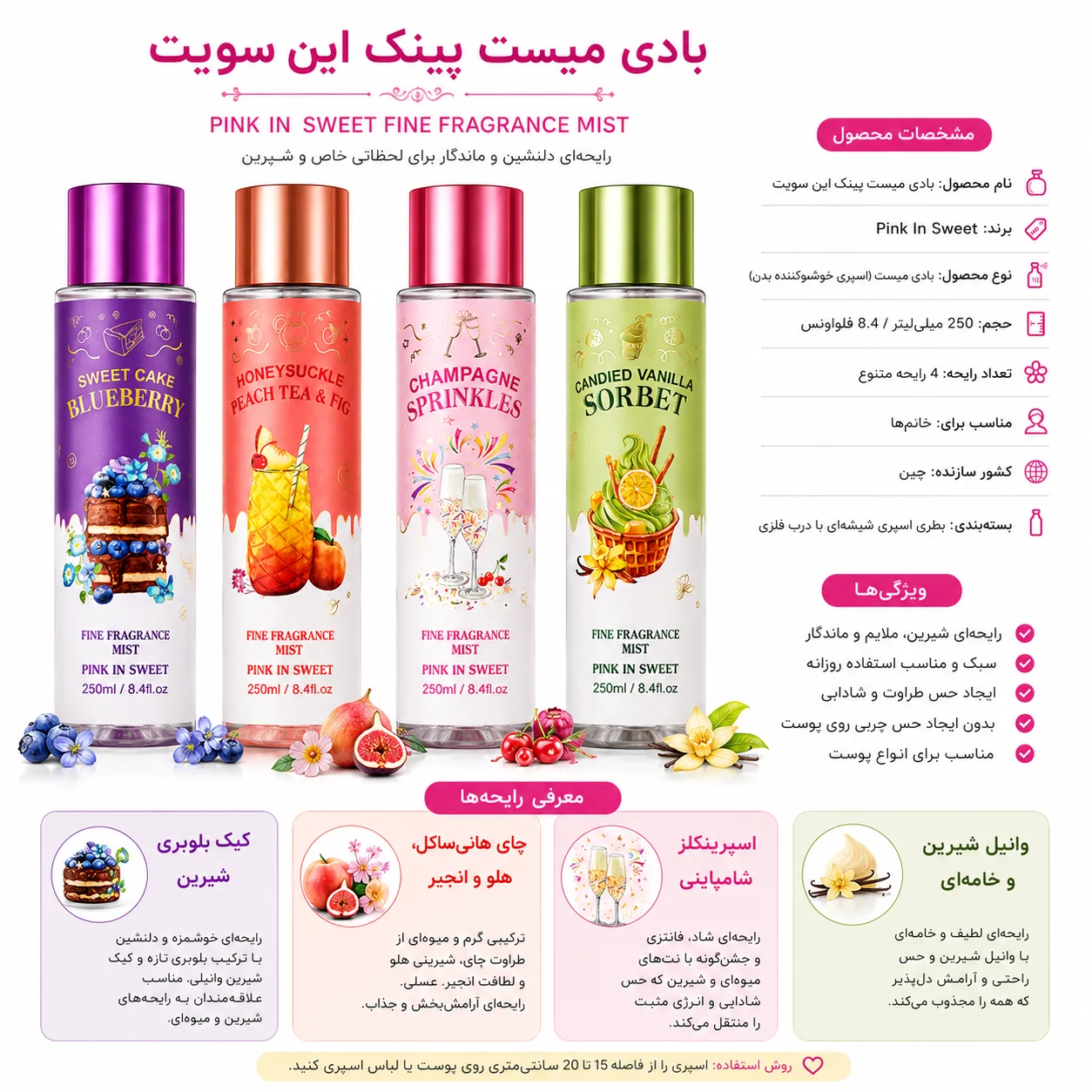 بادی میست پینک این سویت Pink in Sweet