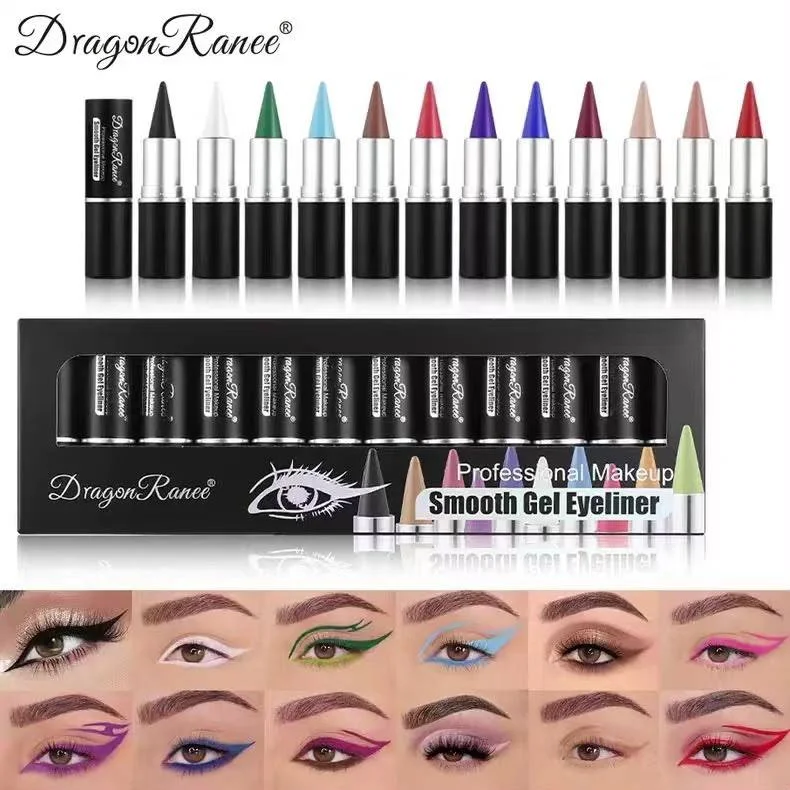 پک ۱۲ عددی خط چشم ژله‌ای استیکی رنگی دراگون رانی Dragon Ranee - تصویر 2