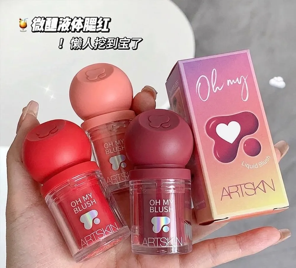 رژگونه مایع ARTSKIN مدل Oh My Blush – با اپلیکاتور قارچی