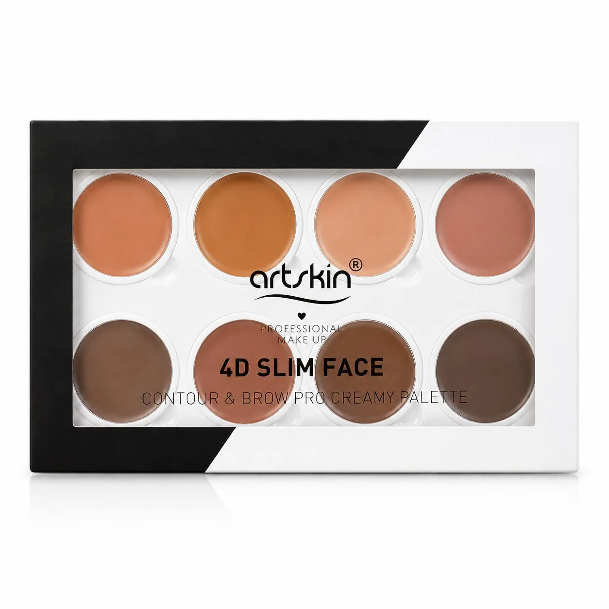 پالت کانتور، کانسیلر و ژل ابرو 8 رنگ کرمی آرت اسکین مدل 4D Slim Face