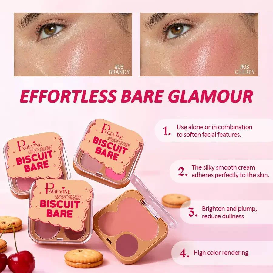 رژگونه کرمی بیسکویتی دو رنگ پیج‌وین مدل OH MY BLUSH BISCUIT BARE - تصویر 4