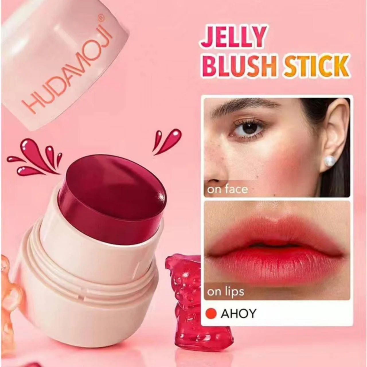 رژگونه ژله‌ای پاستیلی استیکی هوداموجی مدل Jelly Blush Stick - تصویر 4