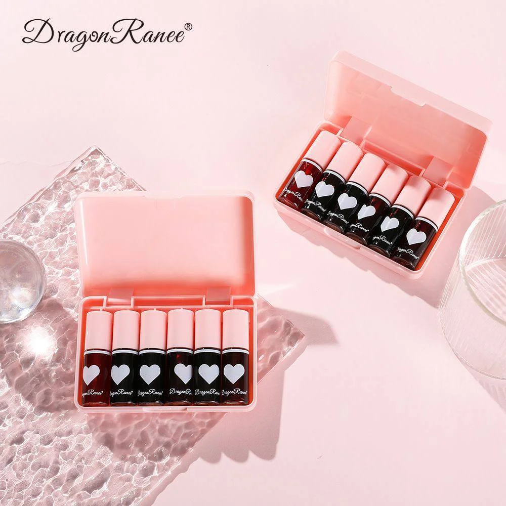 پک تینت لب ۶ تایی طرح قلبی Dragon Ranee