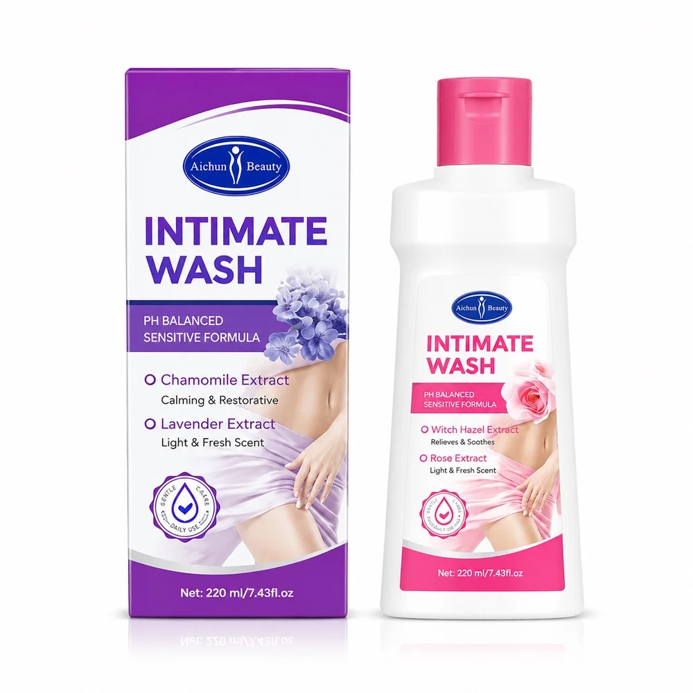 ژل شستشوی بهداشتی بانوان Aichun Beauty حاوی عصاره اسطوخودوس و بابونه