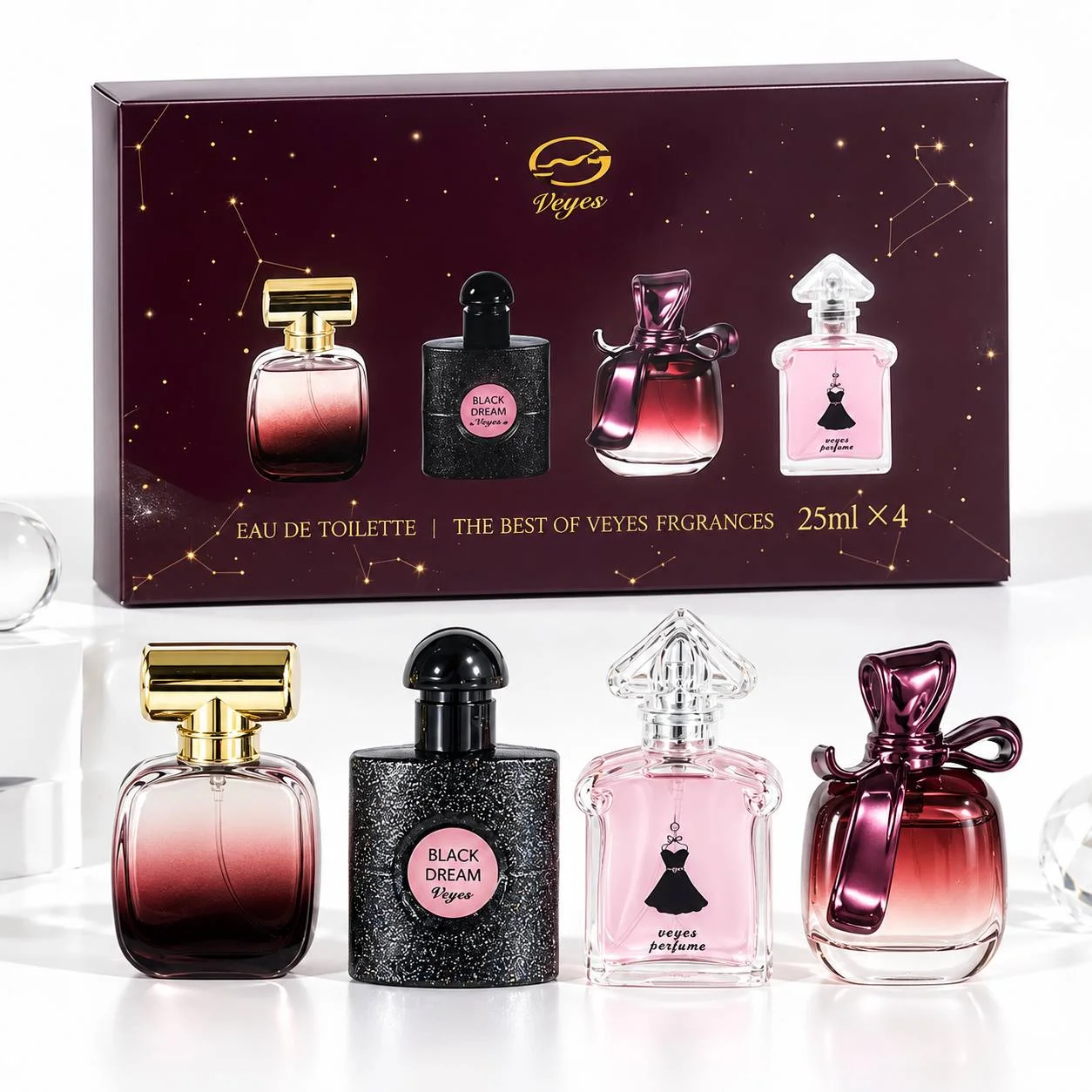 پک عطر 4 عددی زنانه ویز مدل Best of Veyes حجم 25 میلی لیتر