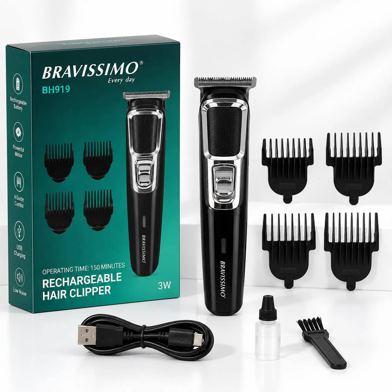 ماشین اصلاح شارژی براویسیمو مدل BH919