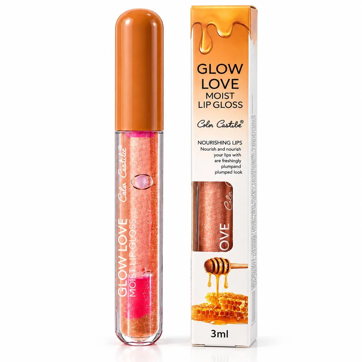 برق لب مرطوب کننده Glow Love با تم عسل Color Castle 