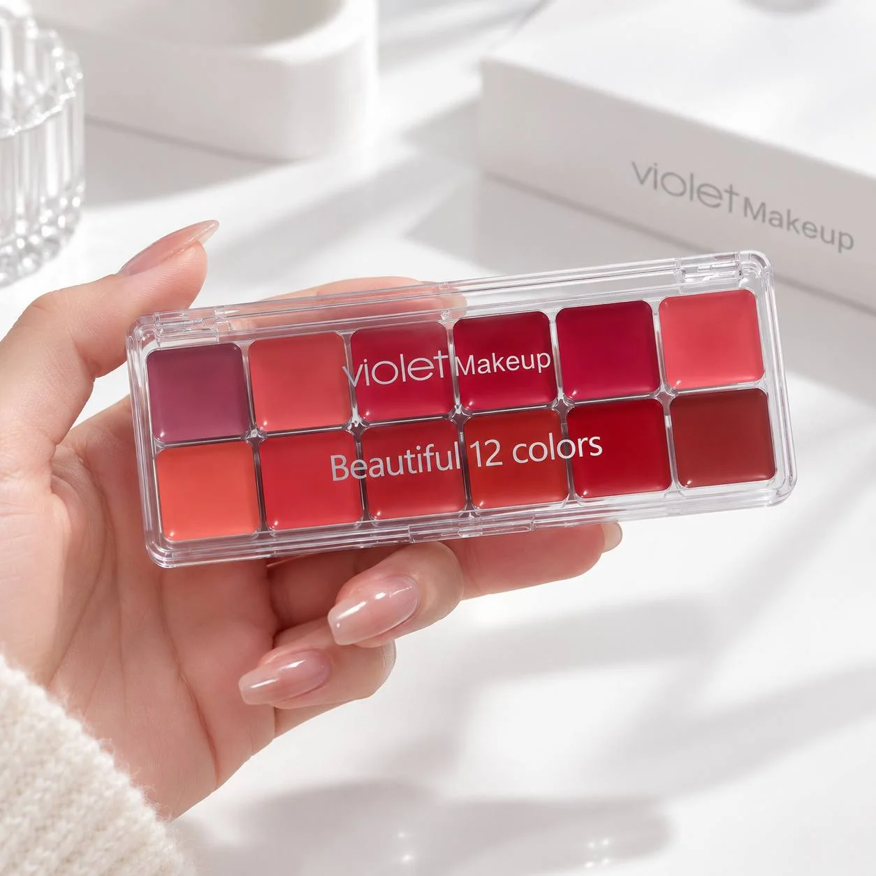 پالت رژ لب ۱۲ رنگ Violet Makeup